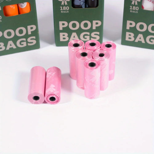 120 Count Extra Thick Leakproof Poop Bags - Vibrant Pink & Purple
